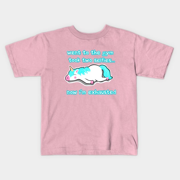 Gym Selfies Kids T-Shirt by TimAddisonArt